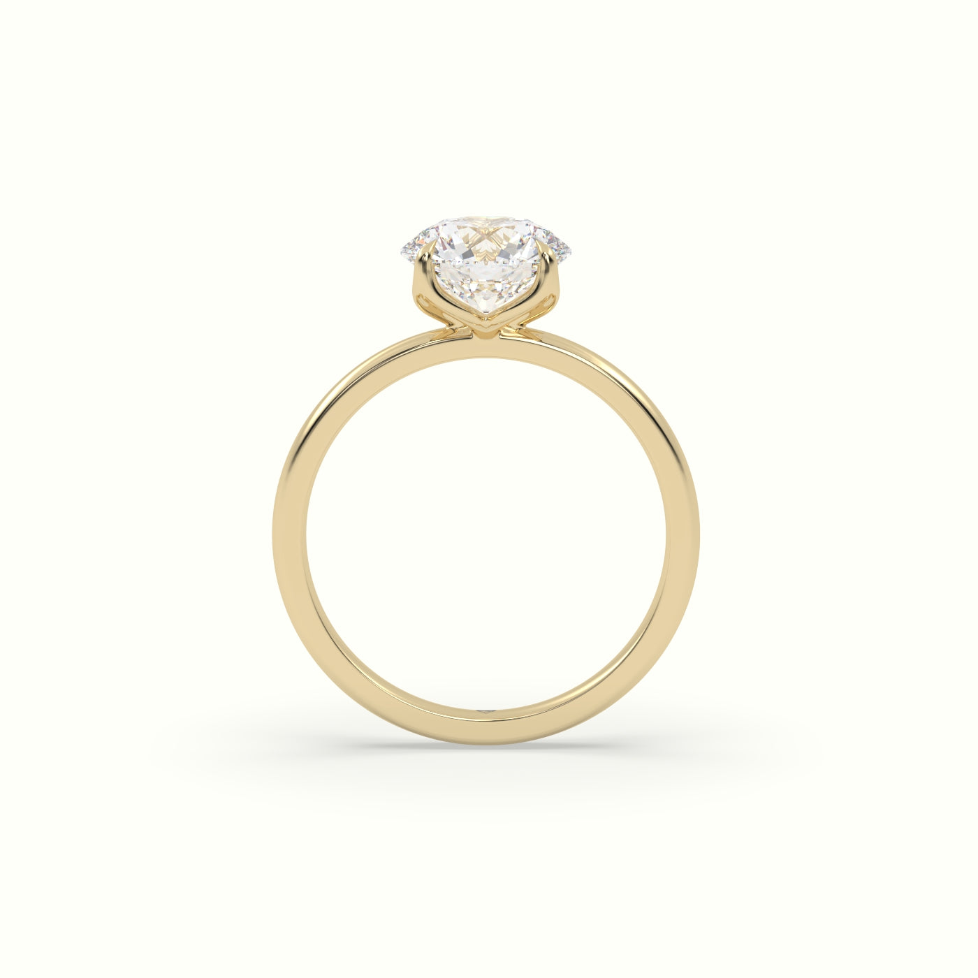The Tulip Round Cut 4 Prong Solitaire Diamond Engagement Ring