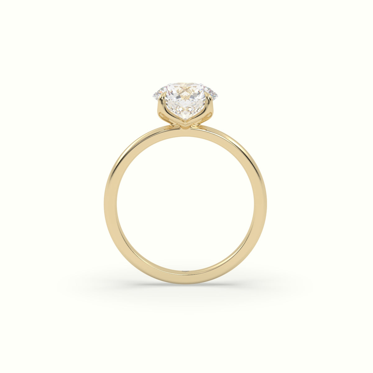 The Tulip Round Cut 4 Prong Solitaire Diamond Engagement Ring