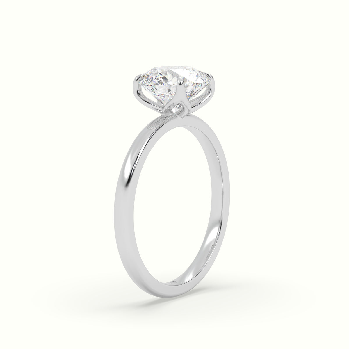 The Tulip Round Cut 4 Prong Solitaire Diamond Engagement Ring