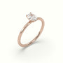 Oval Diamond Solitaire Ring 4 Round Prongs — Rose Gold