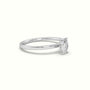 Oval Diamond Solitaire Ring 4 Round Prongs — White Gold