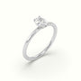 Oval Diamond Solitaire Ring 4 Round Prongs — White Gold