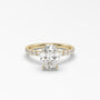 Oval Diamond Pave Engagement Ring — Yellow Gold