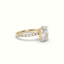 Oval Diamond Pave Engagement Ring — Yellow Gold