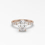 Oval Diamond Pave Engagement Ring — Rose Gold