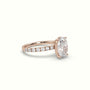 Oval Diamond Pave Engagement Ring — Rose Gold