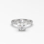 Oval Diamond Pave Engagement Ring — White Gold