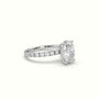 Oval Diamond Pave Engagement Ring — White Gold