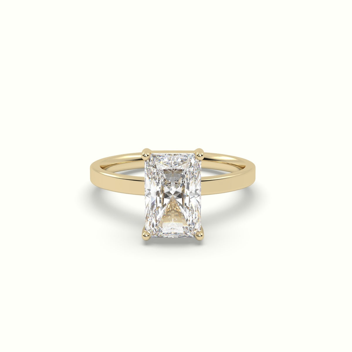 Radiant Cut Solitaire Diamond Ring Precious Jewels Antwerp Radiance — Yellow Gold