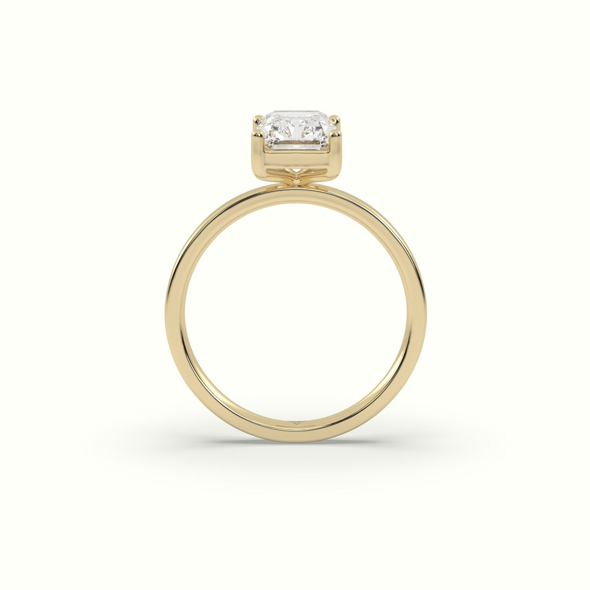 Radiant Cut Solitaire Diamond Ring Precious Jewels Antwerp Radiance — Yellow Gold