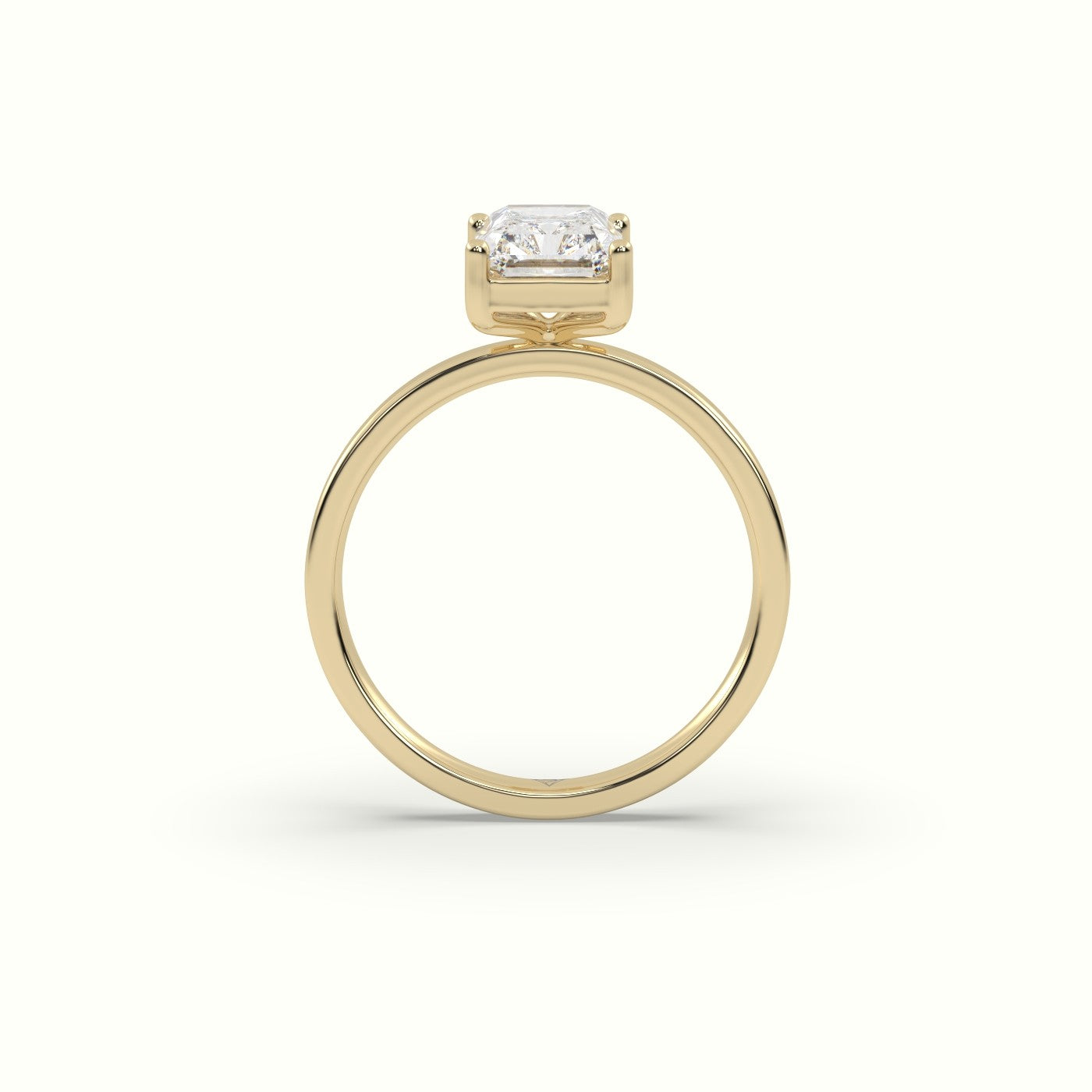 Radiant Cut Solitaire Diamond Ring Precious Jewels Antwerp Radiance — Yellow Gold