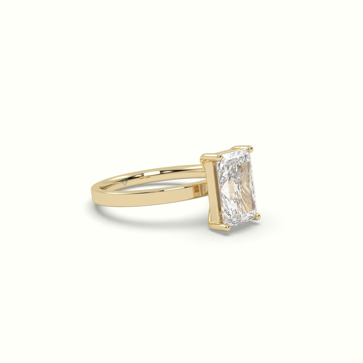 Radiant Cut Solitaire Diamond Ring Precious Jewels Antwerp Radiance — Yellow Gold