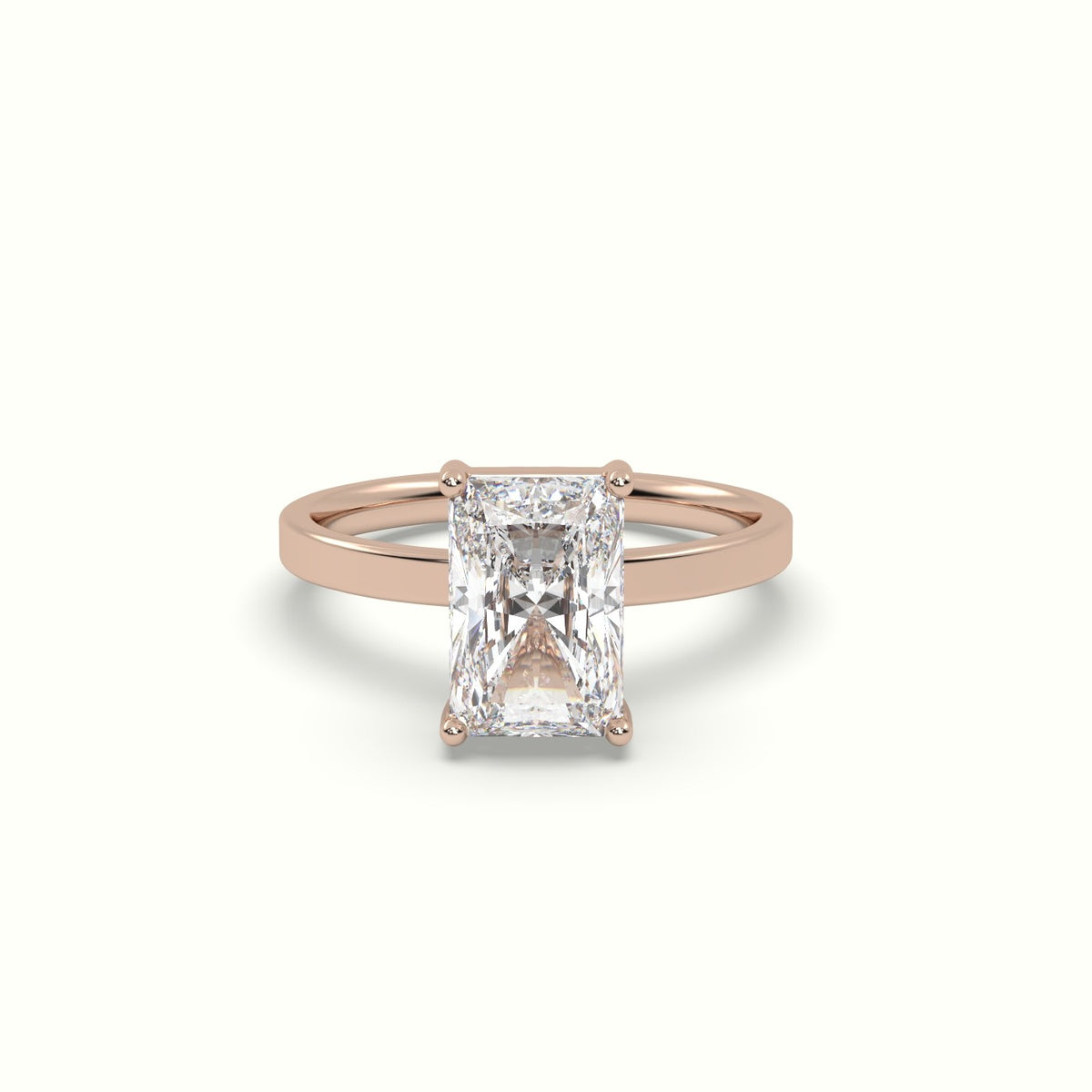 Radiant Cut Solitaire Diamond Ring Precious Jewels Antwerp Radiance — Rose Gold