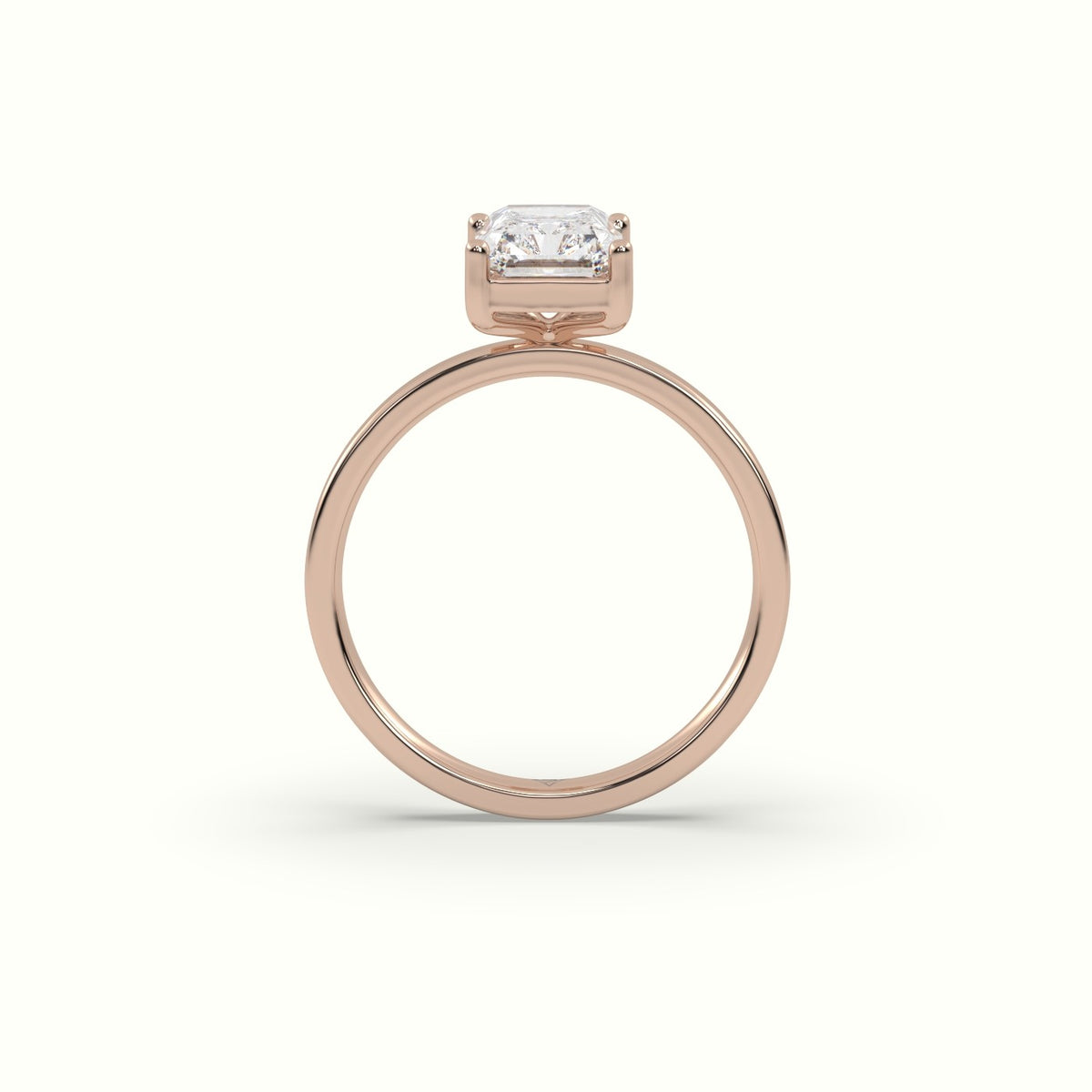 Radiant Cut Solitaire Diamond Ring Precious Jewels Antwerp Radiance — Rose Gold