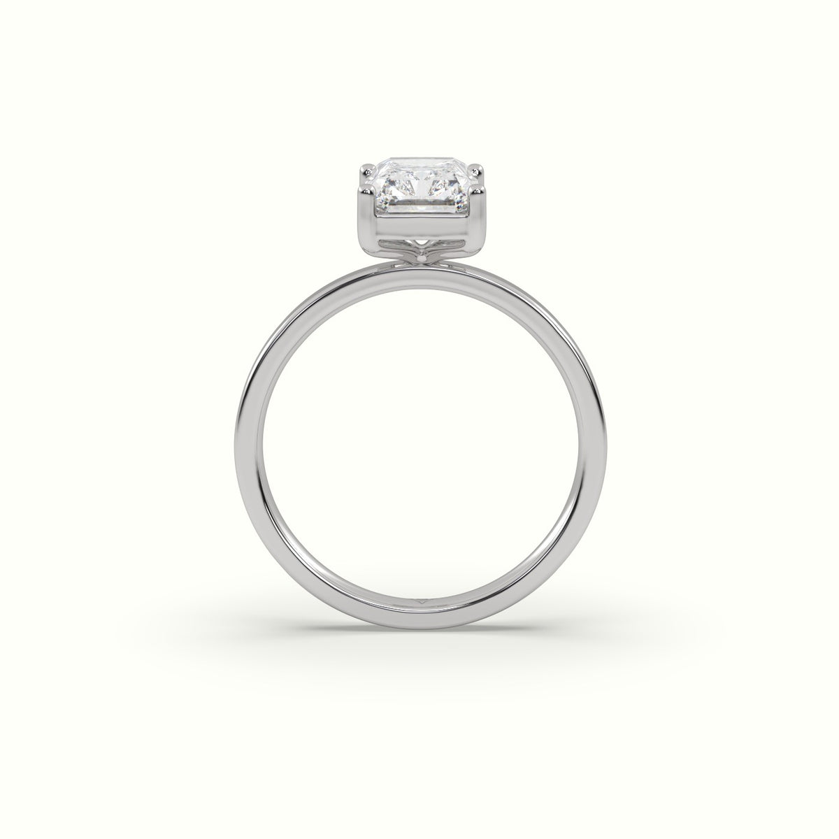 Radiant Cut Solitaire Diamond Ring Precious Jewels Antwerp Radiance — White Gold
