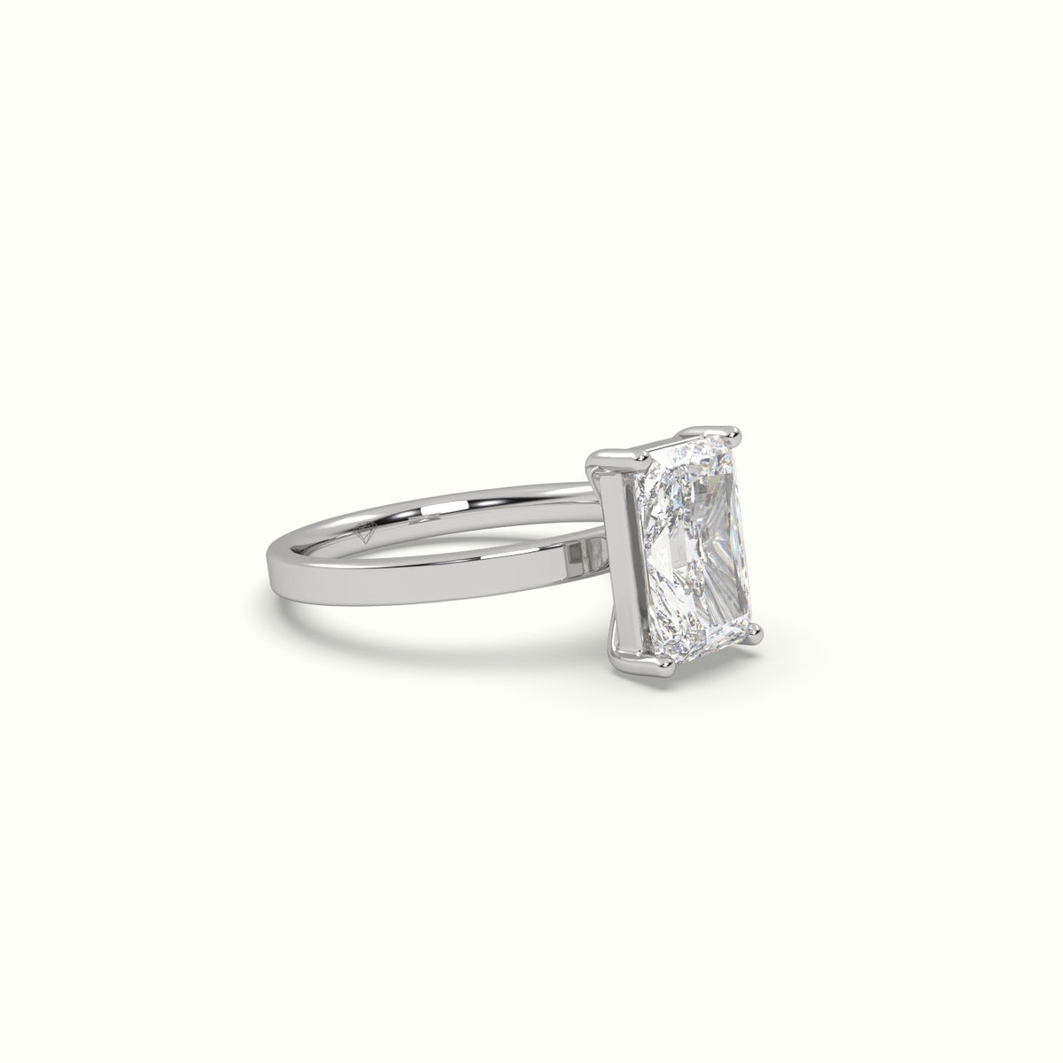 Radiant Cut Solitaire Diamond Ring Precious Jewels Antwerp Radiance — White Gold