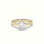 Oval Cut Solitaire Diamond 4 Prongs Ring — Yellow Gold