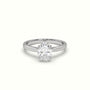 Oval Cut Solitaire Diamond 4 Prongs Ring — White Gold