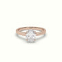 Oval Cut Solitaire Diamond 4 Prongs Ring — Rose Gold
