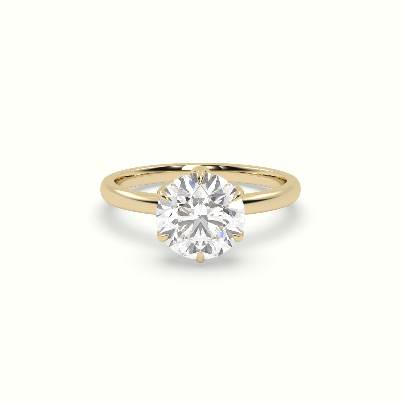 The Tulip Round Cut 6 Prong Solitaire Diamond Engagement Ring