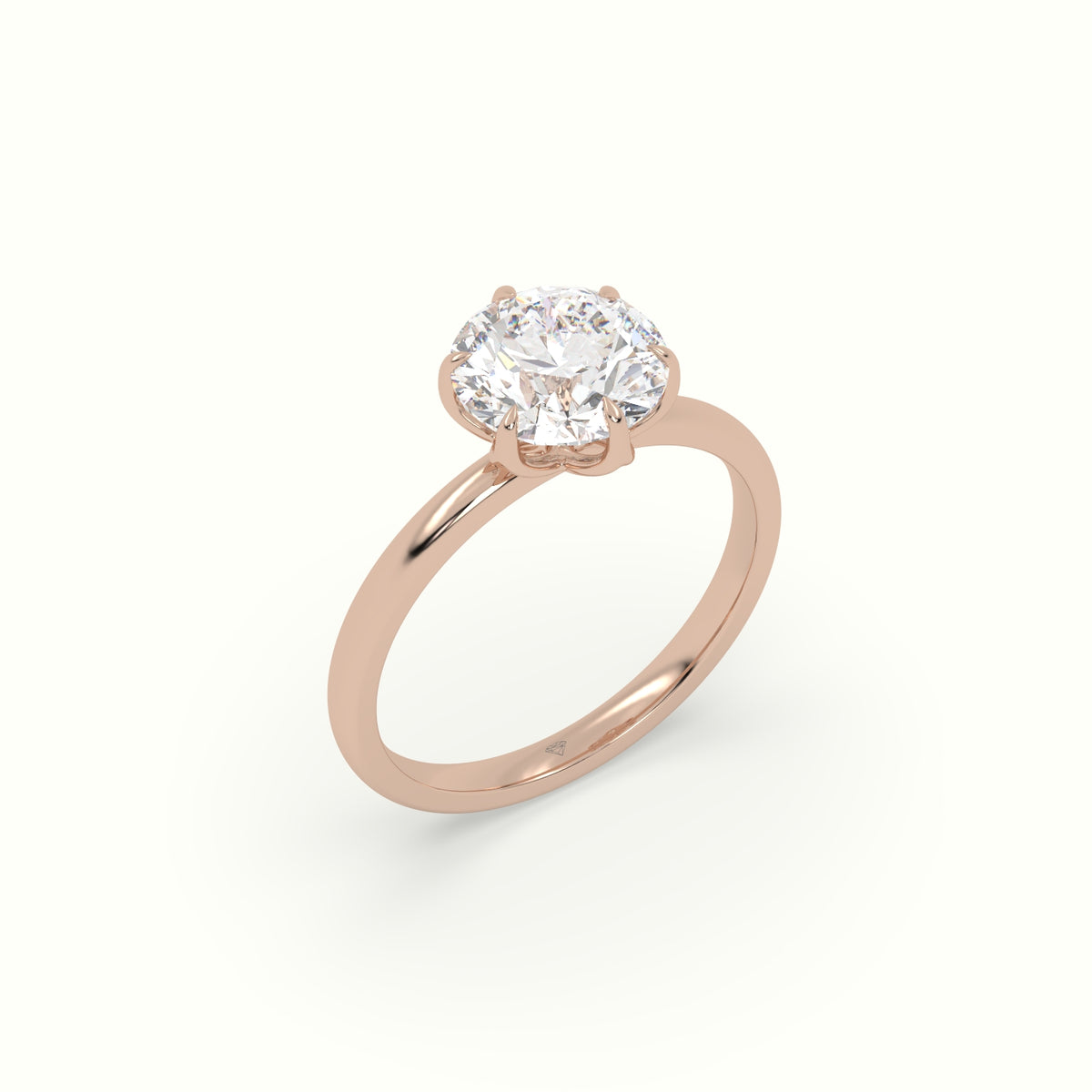 The Tulip Round Cut 6 Prong Solitaire Diamond Engagement Ring