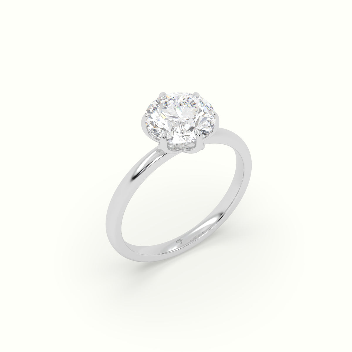 The Tulip Round Cut 6 Prong Solitaire Diamond Engagement Ring