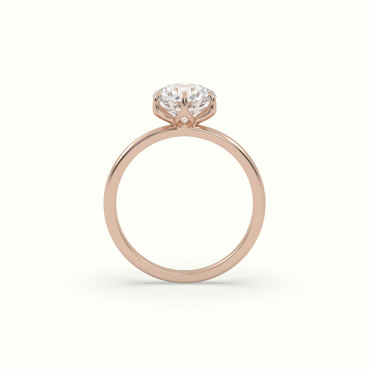 The Tulip Round Cut 6 Prong Solitaire Diamond Engagement Ring