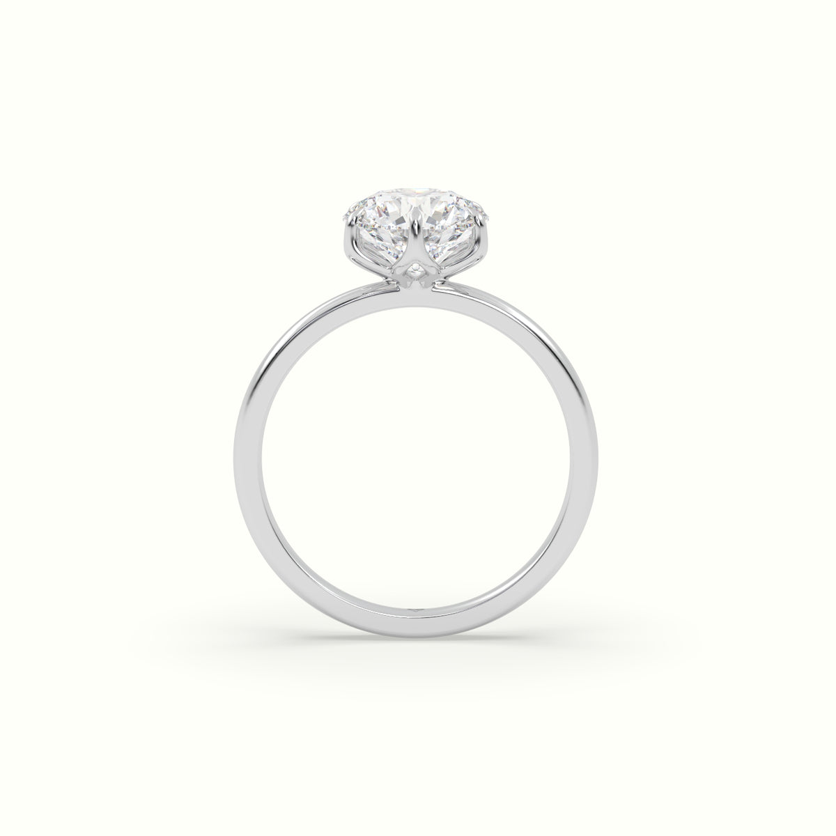 The Tulip Round Cut 6 Prong Solitaire Diamond Engagement Ring