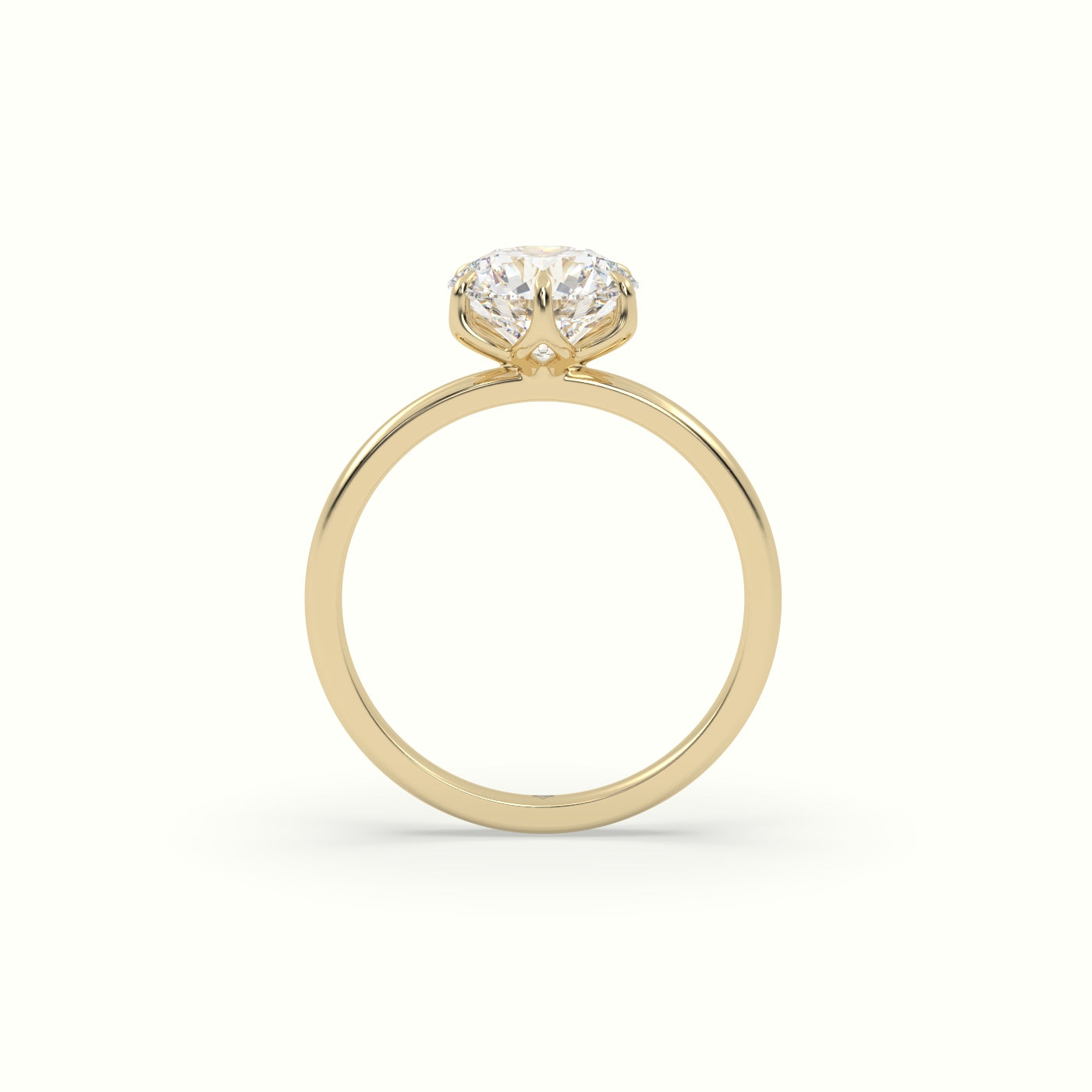The Tulip Round Cut 6 Prong Solitaire Diamond Engagement Ring