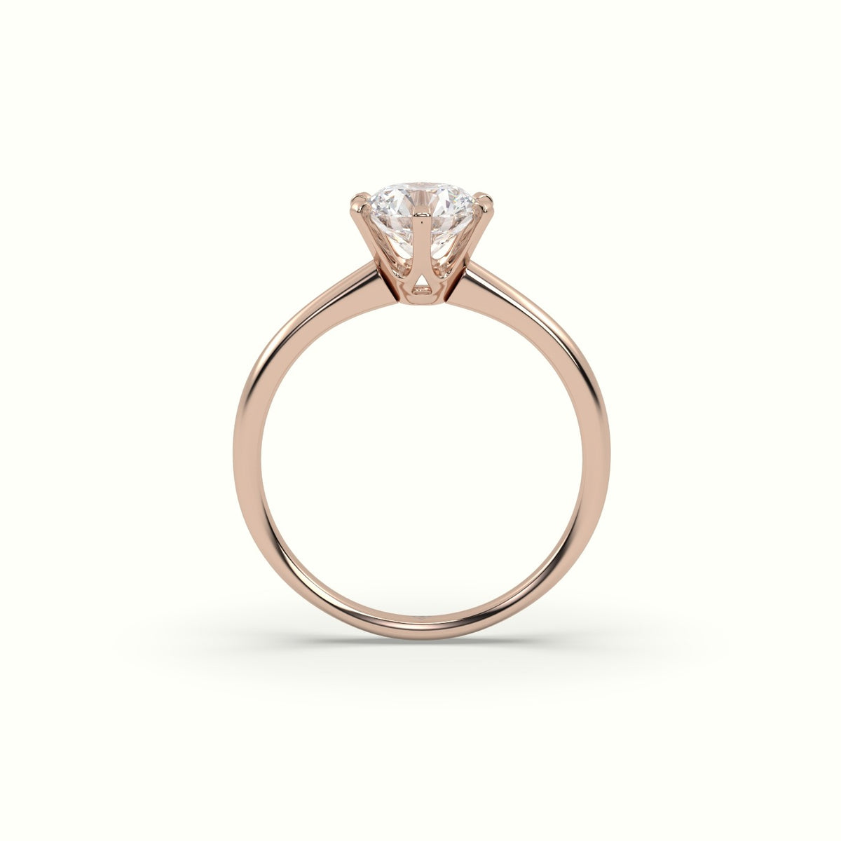 Solitaire Round 6 Prong Splendor Diamond Ring — Rose Gold