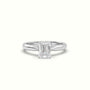 Emerald Diamond Cut 4 Prongs Solitaire Designer Engagement Ring — White Gold