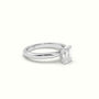 Emerald Diamond Cut 4 Prongs Solitaire Designer Engagement Ring — White Gold