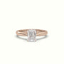 Emerald Diamond Cut 4 Prongs Solitaire Designer Engagement Ring — Rose Gold
