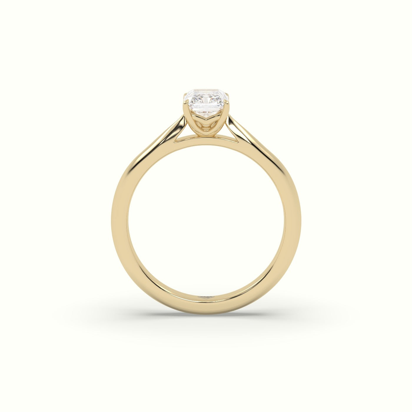 Radiant Cut Diamond 4 Prongs Solitaire Designer Engagement Ring — Yellow Gold
