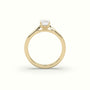 Emerald Diamond Cut 4 Prongs Solitaire Designer Engagement Ring — Yellow Gold