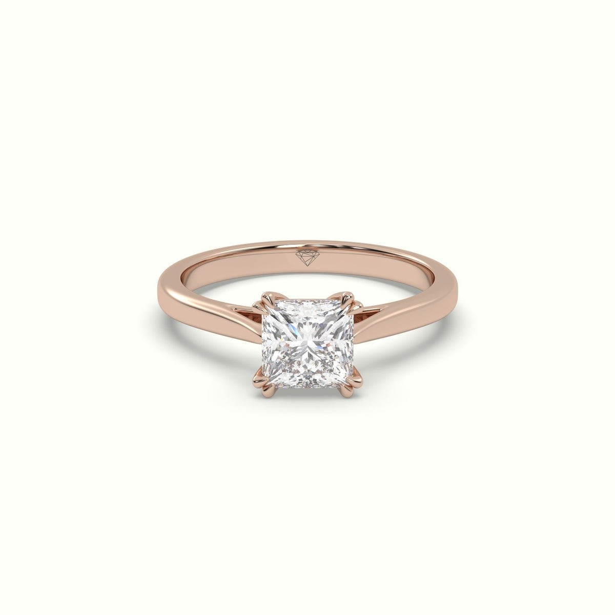 Princess Cut Diamond Engagement Ring — Rose Gold