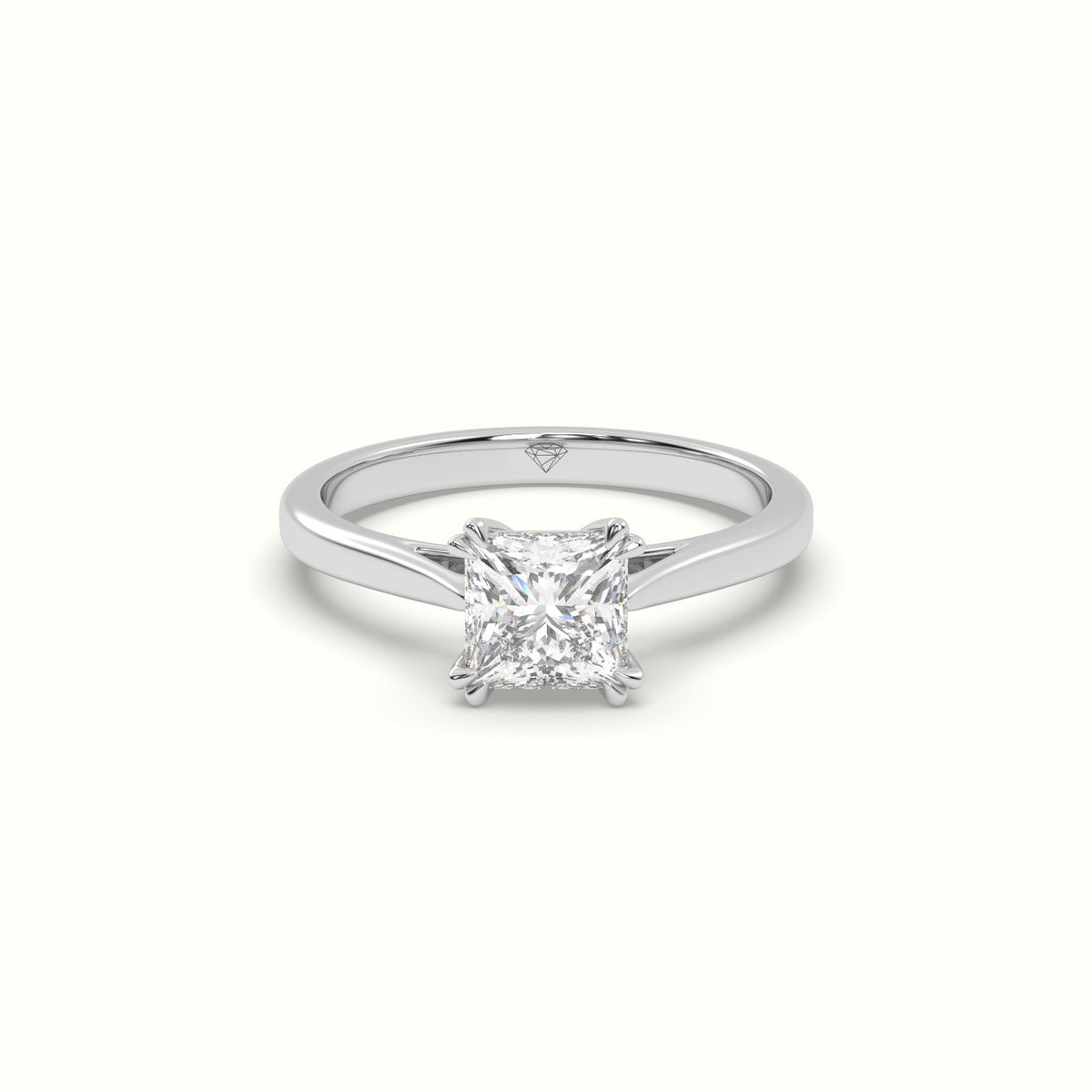 Princess Cut Diamond Engagement Ring — White Gold