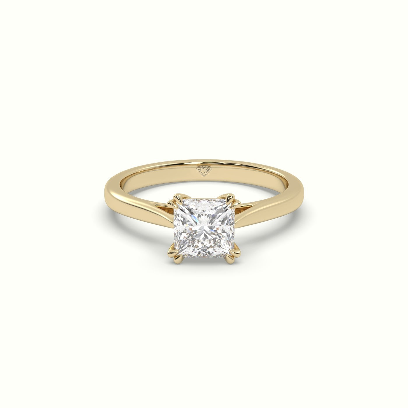 Princess Cut Diamond Engagement Ring — Yellow Gold