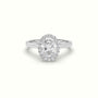 Oval Cut Diamond Halo Engagement Ring — White Gold