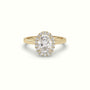 Oval Cut Diamond Halo Engagement Ring — Yellow Gold
