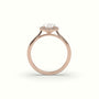 Oval Cut Diamond Halo Engagement Ring — Rose Gold