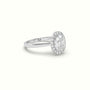 Oval Cut Diamond Halo Engagement Ring — White Gold