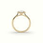 Oval Cut Diamond Halo Engagement Ring — Yellow Gold