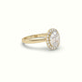 Oval Cut Diamond Halo Engagement Ring — Yellow Gold