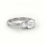 Cushion Cut Diamond 4 Prongs Side Stone Engagement Ring — White Gold