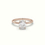 Oval Diamond Ring With Hidden Halo Setting — Rose Gold