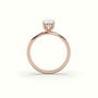 Oval Diamond Ring With Hidden Halo Setting — Rose Gold