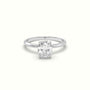 Oval Diamond Ring With Hidden Halo Setting — White Gold