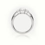 Cushion Cut Diamond 4 Prongs Side Stone Engagement Ring — White Gold