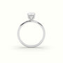 Oval Diamond Ring With Hidden Halo Setting — White Gold